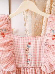 SHEIN Tween-Mädchen Lässiges, schlichtes Sommerkleid mit Flügelärmeln - Pink - Übersicht 4