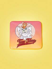 TOM & JERRY X SHEIN 1pc Cartoon & Letter Graphic Ombre Square Anime Badge