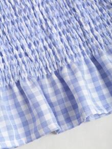 Sweetra Women's Elegant Plaid Tie Shoulder Cinched Waist Slim Fit Camisole Tank Top, Versatile For Daily Commute, Spring/Summer