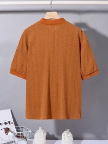 SHEIN 青少年男孩休闲短袖 Polo 领 T 恤，运动街头朋克摇滚学院风，适合春夏季日常外出、派对、音乐节