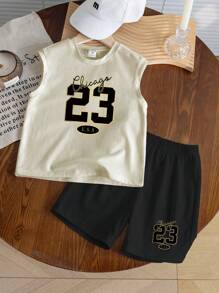 Conjunto de verano casual, lindo y sencillo para niño pequeño