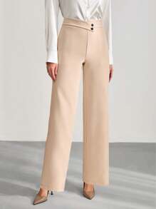 CLARA VERO WIDE LEG PANT WITH BELT DETAIL - Apricot - View 3