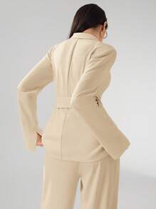 Heiryn Women Solid Color Mottled Lapel Long Sleeve Elegant Blazer In Fall/Winter