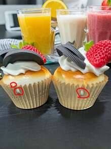 1pc/3pcs/6pcs Realistic Cupcake Decorations - Perfect For Parties, Festive TableSettings, And Celebratory Occasions -, Reusable, And Easy ToClean - Multicolor - View 9