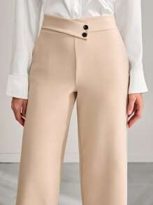 CLARA VERO WIDE LEG PANT WITH BELT DETAIL - Apricot - View 5