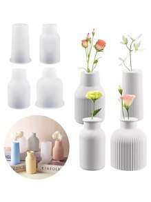 DIY滴胶模具北欧轻奢条纹清新简约树脂花瓶硅胶模具 - 無色 - 查看 1