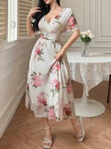 Women Midi Dresses - Rose - View 8