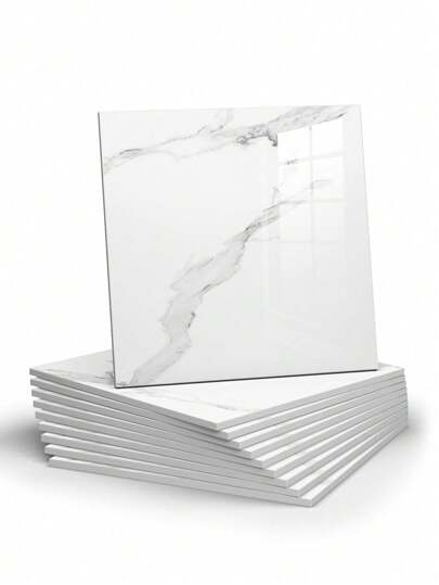 10 pezzi, 0,9 m² Adesivi per piastrelle con motivo grigio scuro in marmo, impermeabili e resistenti all'umidità, in plastica e alluminio, carta da parati autoadesiva per rinnovo e decorazione di pareti, adatta per San Valentino, matrimonio di San Valentino, compleanni