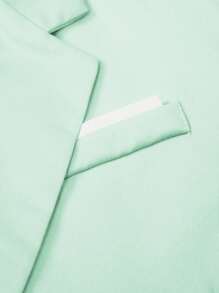 Calvornis Conjunto de traje de esmoquin de solapa de unicolor con manga larga para hombre, trajes de graduación para hombres - verde menta - Ver 5