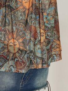 SHEIN ICON Y2k Summer Going Out Green Cottagecore Beach Boho  Fashion Vacation Sexy Women's Simple Fashionable Summer  Women's Vacation Casual Vintage Paisley Print Sun Print Bandeau Flowy Babydoll Top Western Wear Women