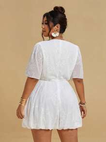 Sunnyshic Tuta intera da donna in tessuto con texture, a palloncino, stile jumpsuit
