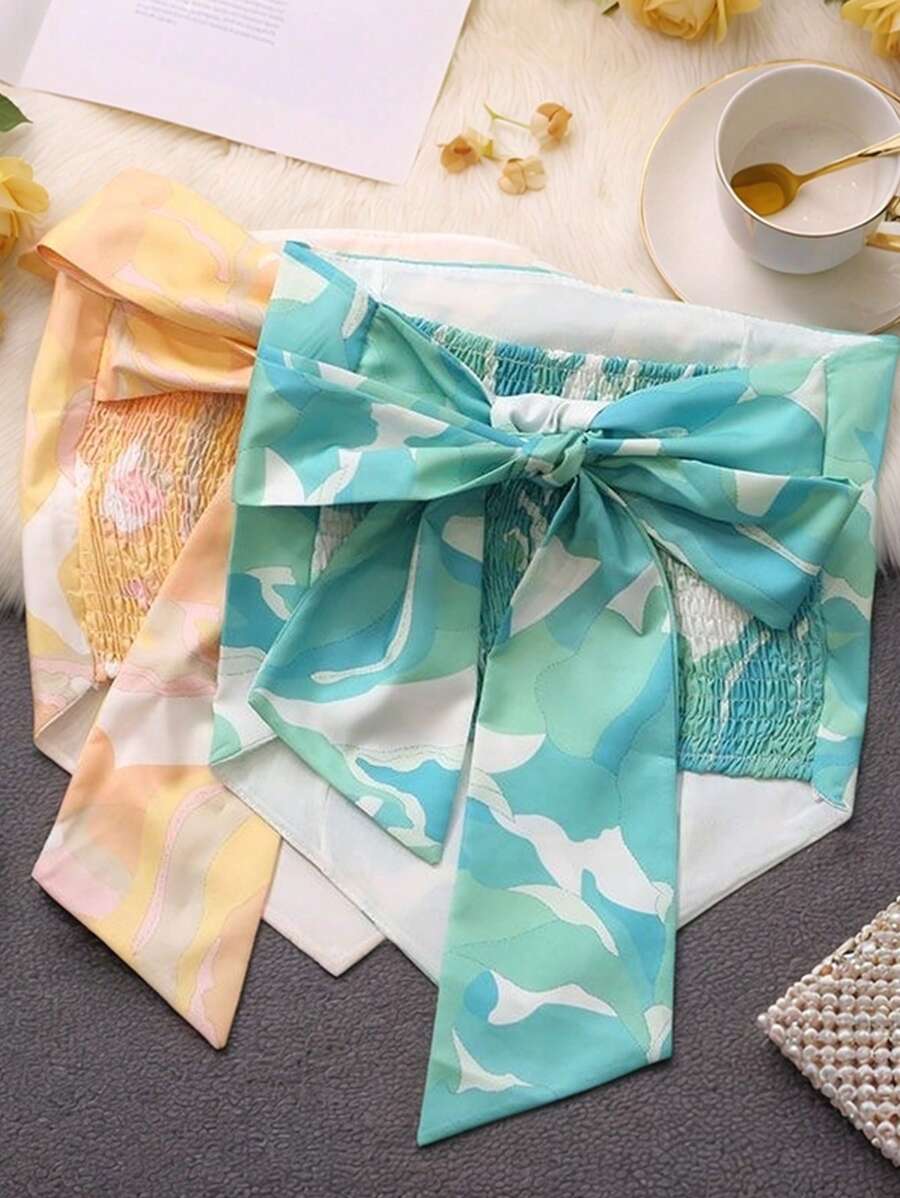 INAWLY Top tubo corto estampado todo sobre para vacaciones en Hawái para mujer - Multicolor - Ver 1