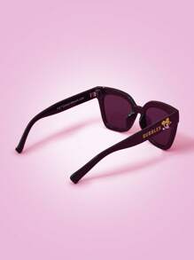 THE POWERPUFF GIRLS X SHEIN Bubbles & Letter Print Fashion Glasses - Black - View 2