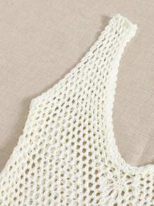 SHEIN Swim Cubrecuerpo a crochet con flecos en el bajo para el verano