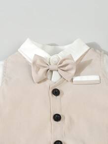 SHEIN Conjunto formal de 2 piezas para niño bebé, chaleco y pantalones (camisa no incluida) - Albaricoque - Ver 5