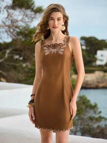 MOTF PREMIUM VESTIDO DE LINO BORDADO