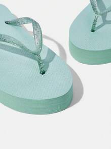 Glitter Flat Home & Beach Flip Flops Spring Shoes Spring Break For Casual Beach Style Green Spring Summer New Shoes Vacation Women Beach Wedding Easi For Easter