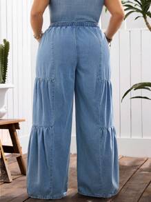 EMERY ROSE Plus Size Women's Simple Fashionable Denim Jeans, Suitable For Summer - Light Wash - View 5