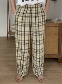 DAZY Plaid Casual Pajama Pants For Men, Spring - Beige - View 3