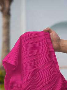 Slaydiva Bộ bikini 2 món: Áo ngực tam giác buộc dây và quần short, Đồ bơi đi biển thời trang mùa hè - Màu Hồng Tươi - Xem 7