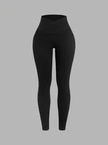 CovetEZ Plus Size Knitted Fabric Leggings For Women: Casual, Long, And Comfortable With A Stepped Waistband Design - Multicolor - View 3