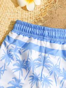 Baby & Toddler Boys Coconut Tree Print Woven Fabric Swim Trunks - Multicolor - View 4