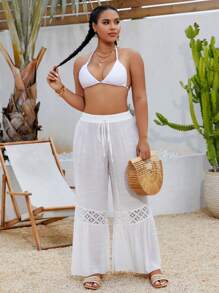 Swim Lushoire Copricostume da donna oversize in pizzo, morbido e ampio, ideale per vacanze e spiaggia