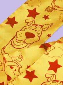 SCOOBY-DOO X SHEIN Fashionable Cute Yellow Cartoon Dog Printed Scarf - Yellow - View 3