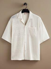 Forever 21 Men Solid Shirt, Boho , Vacation , Plain - Apricot - View 1