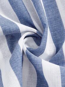 Rusticease Vestido de longitud hasta la rodilla con manga raglán, estampado de rayas y abertura en la rodilla, adecuado para primavera y verano, estilo boho, para mujer de talla grande, también apto como vestido de graduación o túnica - Multicolor - Ver 3