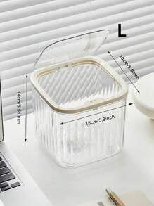 SHEIN 1pc Transparent Coffee Capsule Shaped Storage Box, Ideal For Fruit, Cosmetic And Desk Organization In Kitchen, Bathroom And Other Places - White - View 3