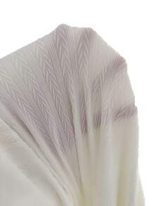 Plus Size Contrast Color Jacquard Raglan Short Sleeve Nightgown - White - View 7