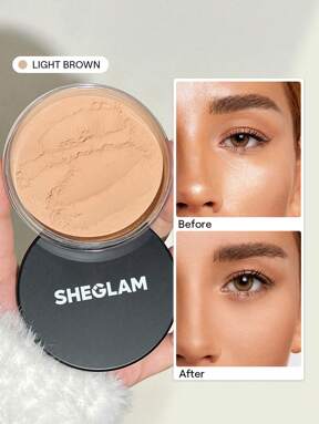 SHEGLAM Baked Glow Setting Powder-Light Brown Oil Control Loose Setting Powder Translucent Pore-Less Flawless Smooths Fine Lines Glowy Powder Brand Beauty Makeup Face Paint Cosmetic For Women Girls Perfect For Winter Ideal For Y2K Fancy Fashion Suitable For Birthday Christmas Gift Party Ready Best Color