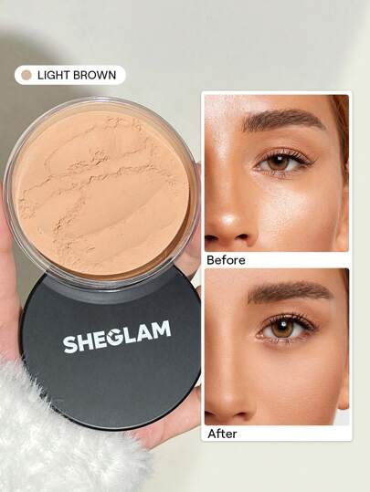 SHEGLAM Baked Glow Setting Powder-Light Brown Oil Control Loose Setting Powder Translucent Pore-Less Flawless Smooths Fine Lines Glowy Powder Brand Beauty Makeup Face Paint Cosmetic For Women Girls Perfect For Winter Ideal For Y2K Fancy Fashion Suitable For Birthday Christmas Gift Party Ready Best Color