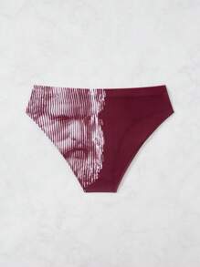 Manfinity Swimmode Men's Minimalist Fashion Swimming Trunks, Suitable For Summer - Burgundy - View 1