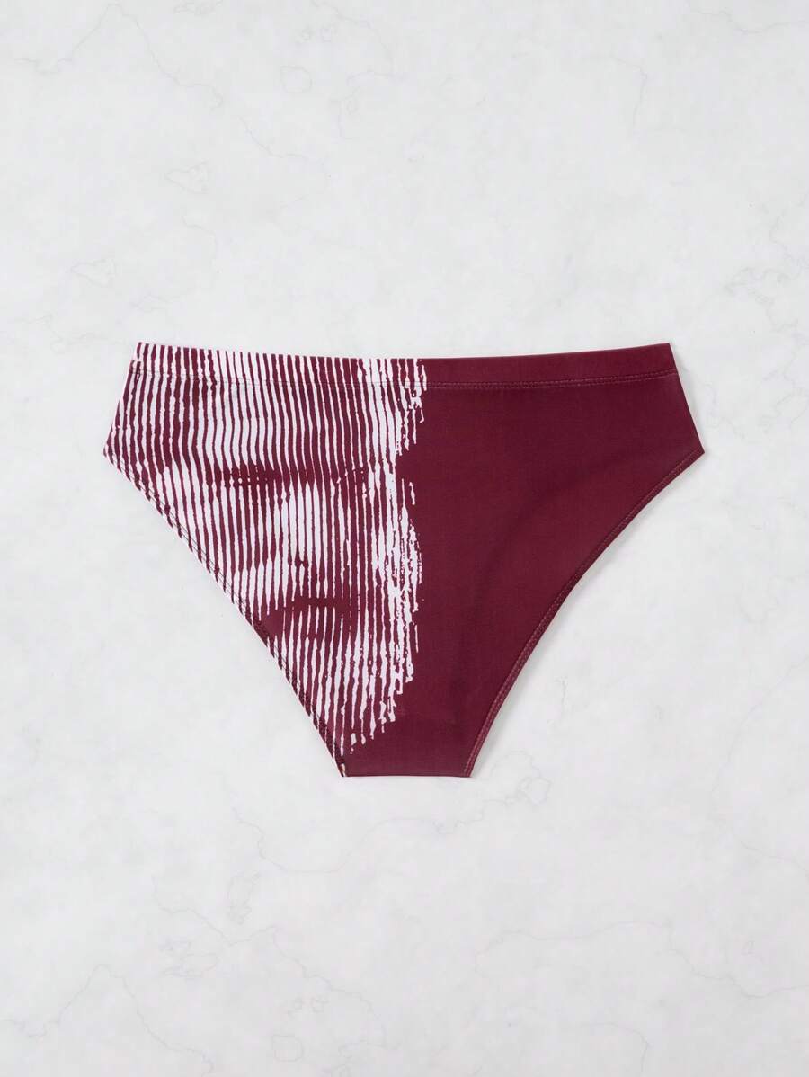 Manfinity Swimmode Men's Minimalist Fashion Swimming Trunks, Suitable For Summer - Burgundy - View 1