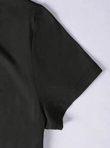 SHEIN Explorewe 3pcs Tween Girls Casual Versatile Black Bow Front Print Short Sleeve Gathered Waist T-Shirt Set, School, Campus, College Summer Holiday