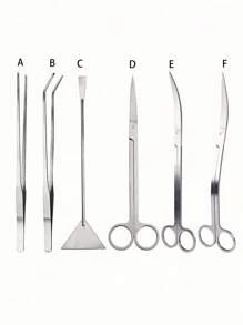 1pc Stainless Steel Water Plant Clamp, Tweezer Sand Leveler, Aquatic Plant Tool, Scissors Algae Scraper