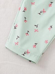 Souflis Souflis Baby Girl Infant 0-3 Years Spring Summer New Arrival Versatile All-Match Ditsy Floral Jacquard Woven Bib Overalls Jumpsuits, Suitable For All Seasons - Multicolor - View 7