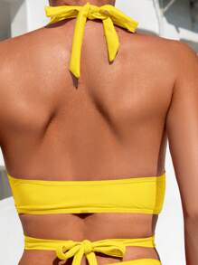 Swim Vcay Women's Solid Color Vacation Beach Swimsuit Set For Summer