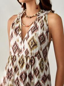 Florisole Women's Vacation Floral & Geometric Print Boho Halter Dress