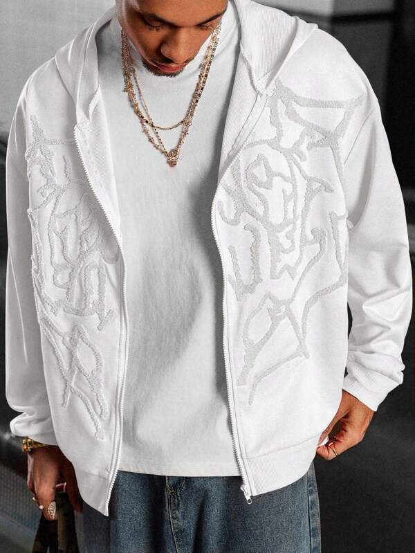 Manfinity Streetrush Herren Streetwear Sweatshirt mit rosa Herz Stickerei