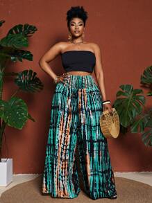 Maweii Plus Size Loose Vacation Baggy Pants Fall Cloth For Women - Blue - View 2