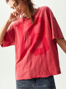 Bohemela 女士常规版型圆领短袖休闲纯色针织 T 恤