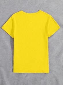 INAWLY Camiseta de mujer casual suelta con estampado de limón, cuello redondo y manga corta - Multicolor - Ver 2