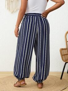 SHEIN Frenchy Plus Size Loose Fit Fashion Pants Suitable For Summer - Multicolor - View 6