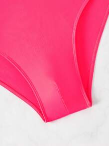 Surfspeed Plus Size Men's Solid Color Summer Beach Vacation Triangle Swim Trunks - Hot Pink - View 6