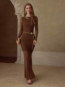 MOTF PREMIUM 剪裁修身连衣裙