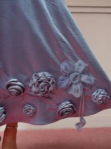 MOTF PREMIUM STEREO FLORAL FLOWY SKIRT - Blue - View 7