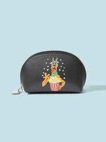 SCOOBY-DOO X SHEIN Cartoon Printed Black Compact Stylish Large Capacity Coin Purse - Black - View 1